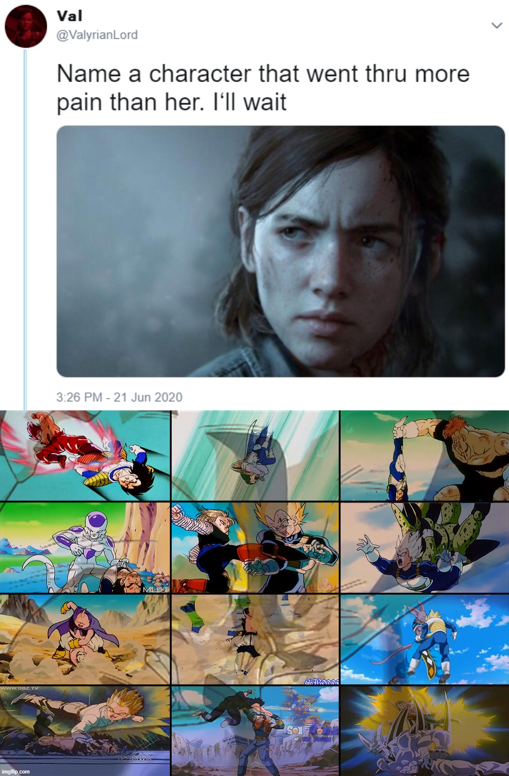 Image tagged in name one character who went through more pain than her