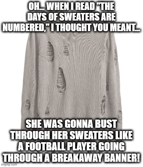 The days of sweaters are numbered Imgflip