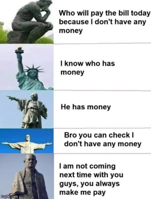 A convo among the many statues of the world Imgflip