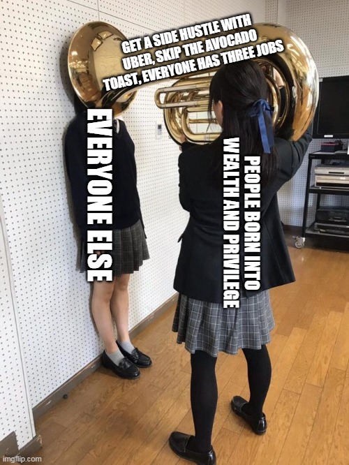 politics girl putting tuba on girl's head Memes & GIFs Imgflip