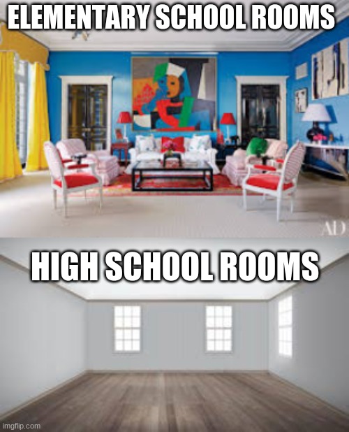 elementary school vs High School Imgflip