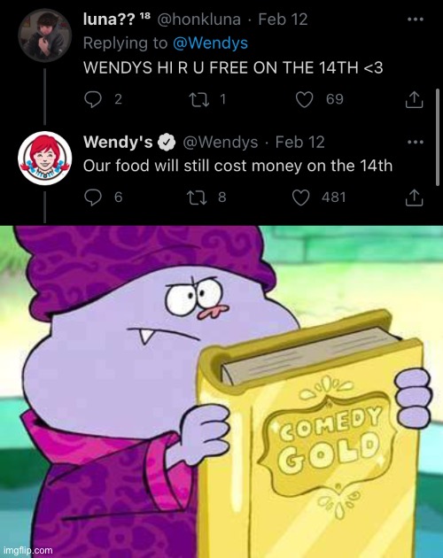 Image tagged in chowder comedy gold Imgflip