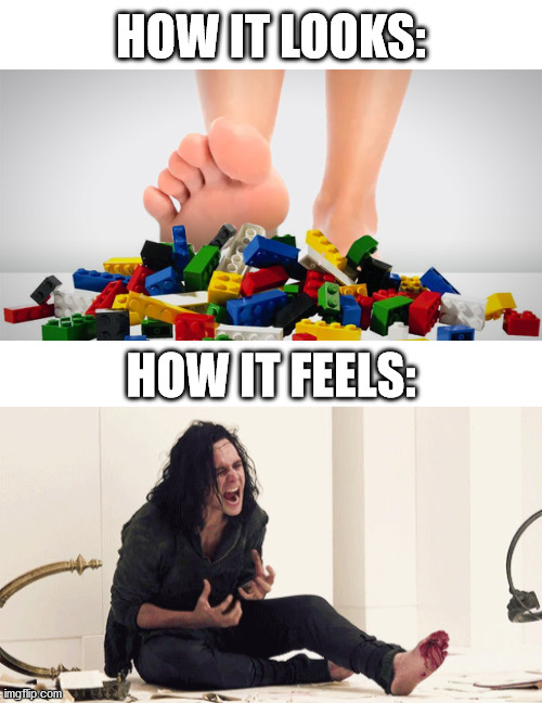 Stepping on a lego Imgflip