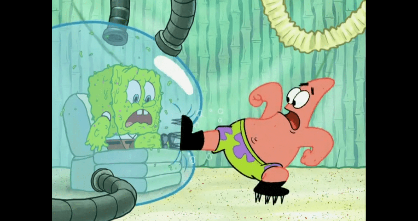 Spongebob in Quarantine w/Patrick and his cleats Blank Template Imgflip