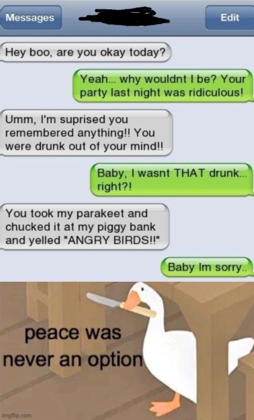 Image tagged in untitled goose peace was never an option Imgflip