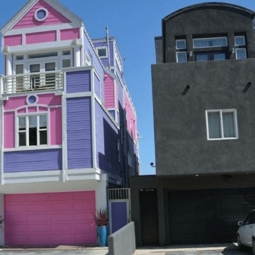 pastel house and goth house Blank Template Imgflip