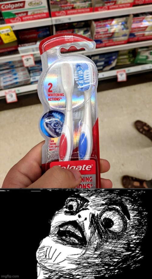 The left toothbrush no bristles Imgflip