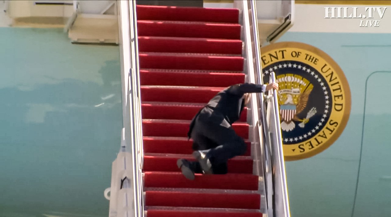 Biden Falls Down Stairs Blank Template Imgflip