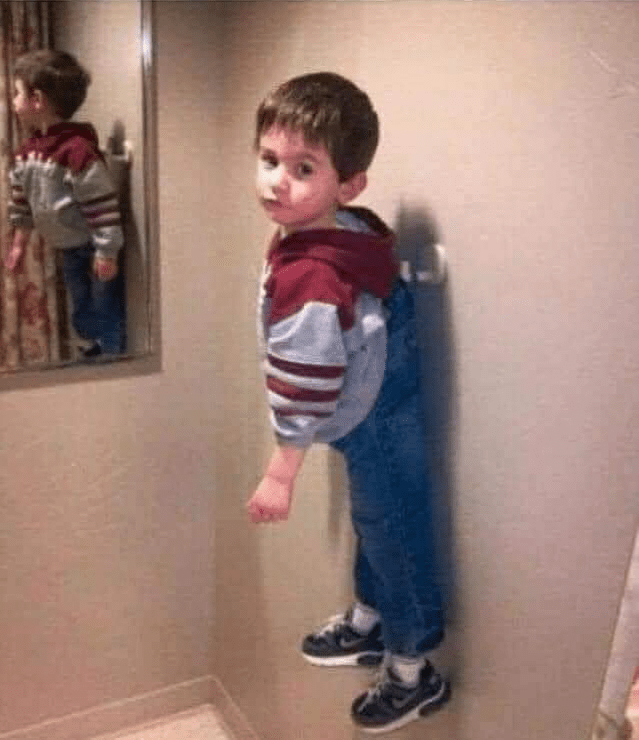 Kid hanging on wall Blank Template Imgflip