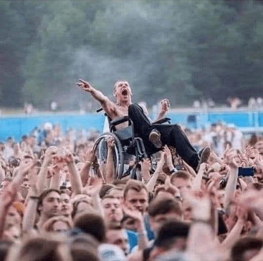 Wheelchair crowd surfing Blank Template Imgflip