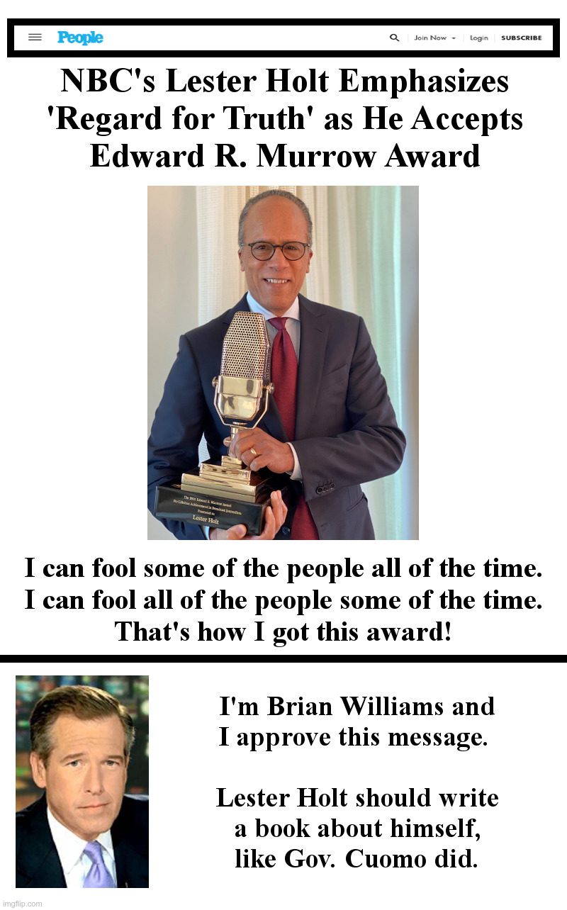 Lester Holt Gets Edward R. Murrow Award Imgflip