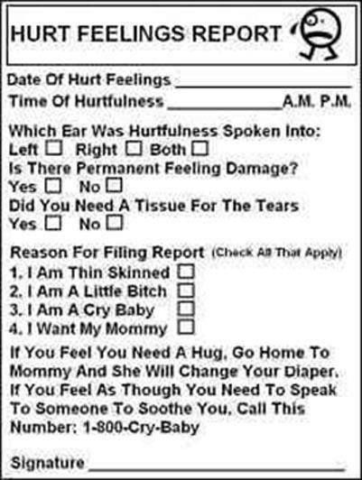 Hurt Feelins report Blank Template - Imgflip
