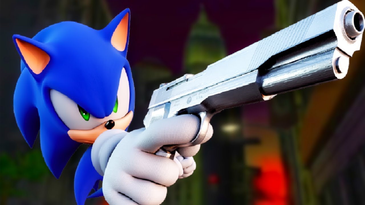 Sonic with a gun Blank Template Imgflip