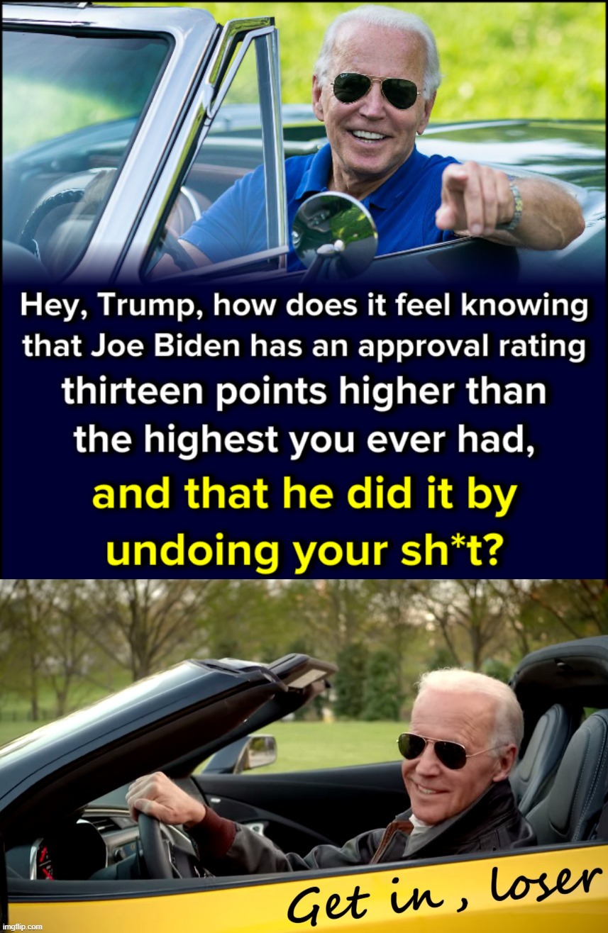 Joe Biden flexing in sunglasses and a convertible is, I feel, destined