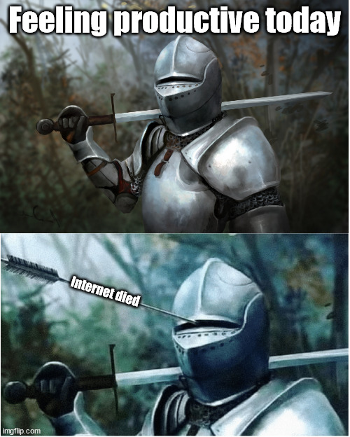 Knight with arrow in helmet Memes Imgflip