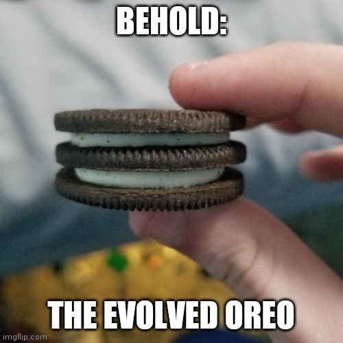 I made an oreo thats like 8 oreos high b4, and i ate it whole Imgflip
