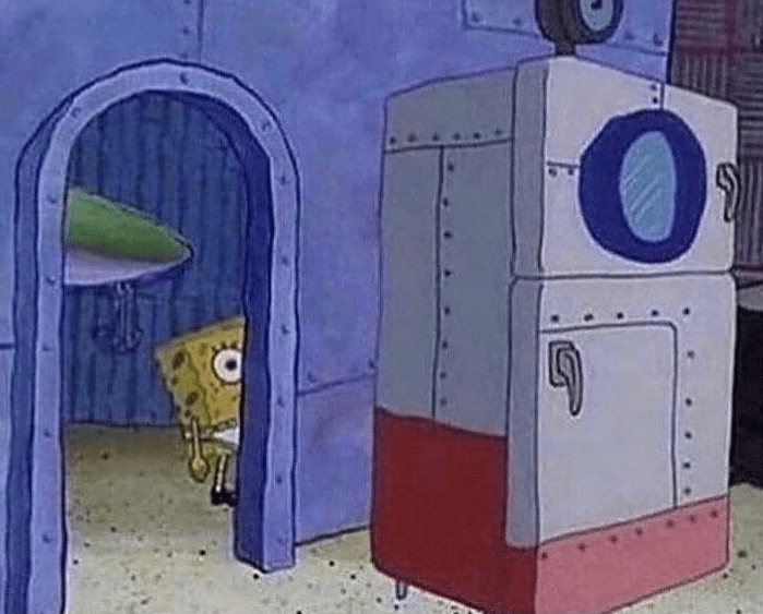 spongebob peeking around the corner Blank Template Imgflip