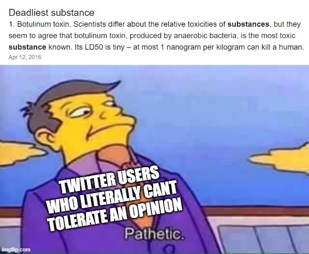 i specifically called them "not being able to tolerate an opinion