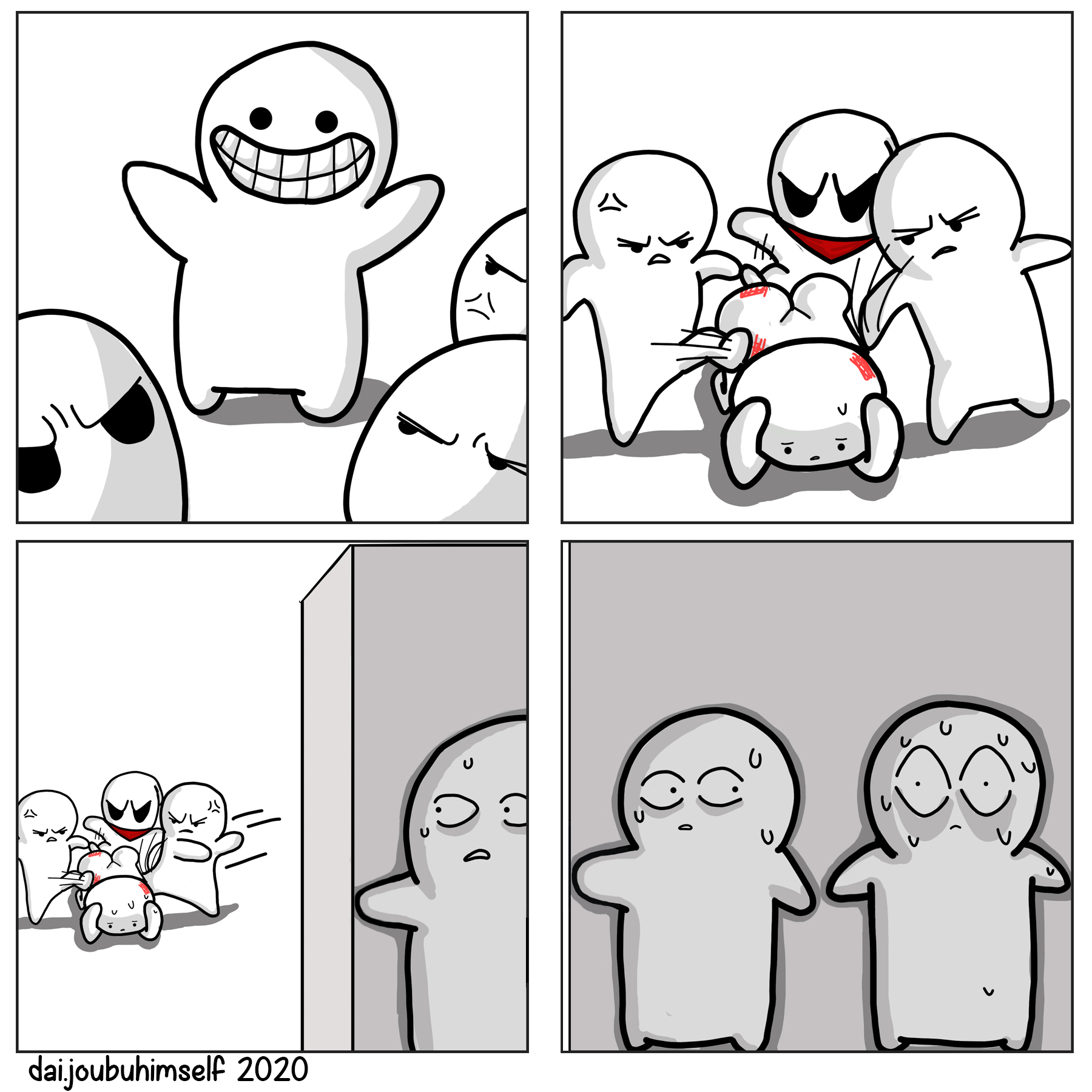 Toons scared of getting beat up Blank Template Imgflip