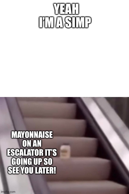 Image tagged in blank white template,mayonnaise on an escalator Imgflip