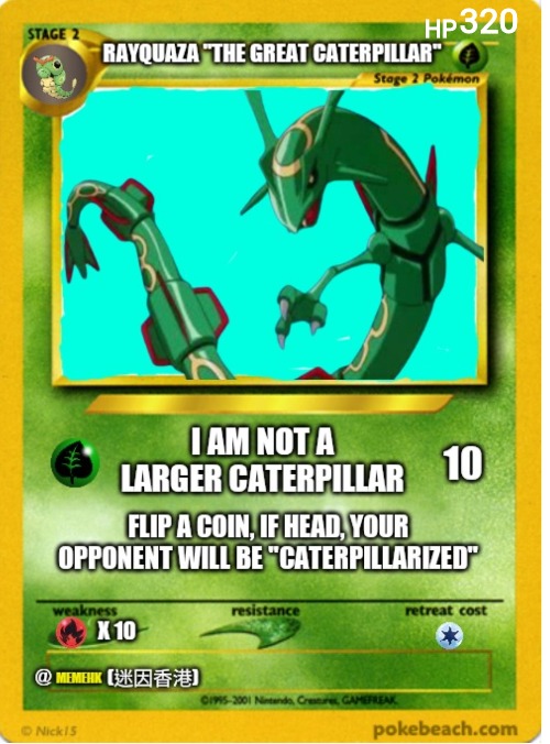 How does Caterpie evolve into Rayquaza Imgflip
