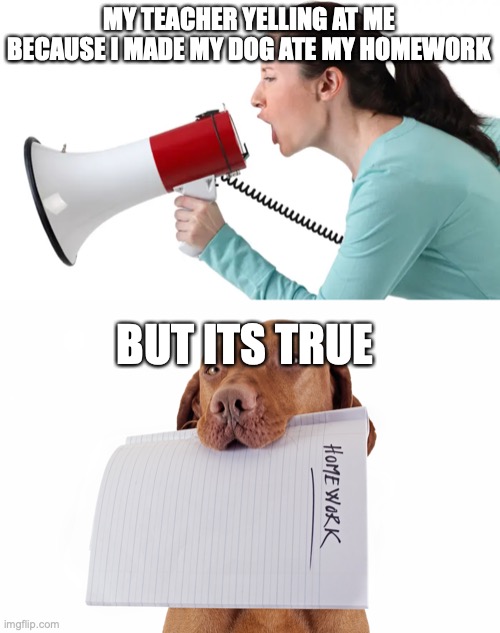 When my dog eats my homework Imgflip