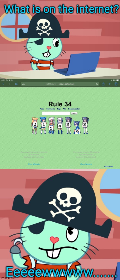 Russell looks at rule 34 Imgflip