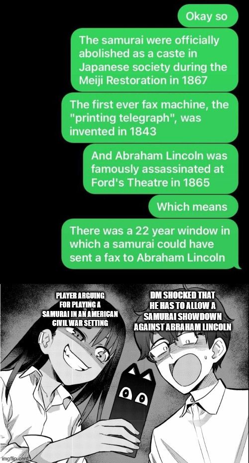 samurai civil war arguement Imgflip