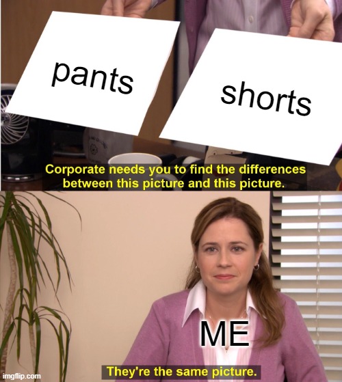 Pants or Shorts Imgflip