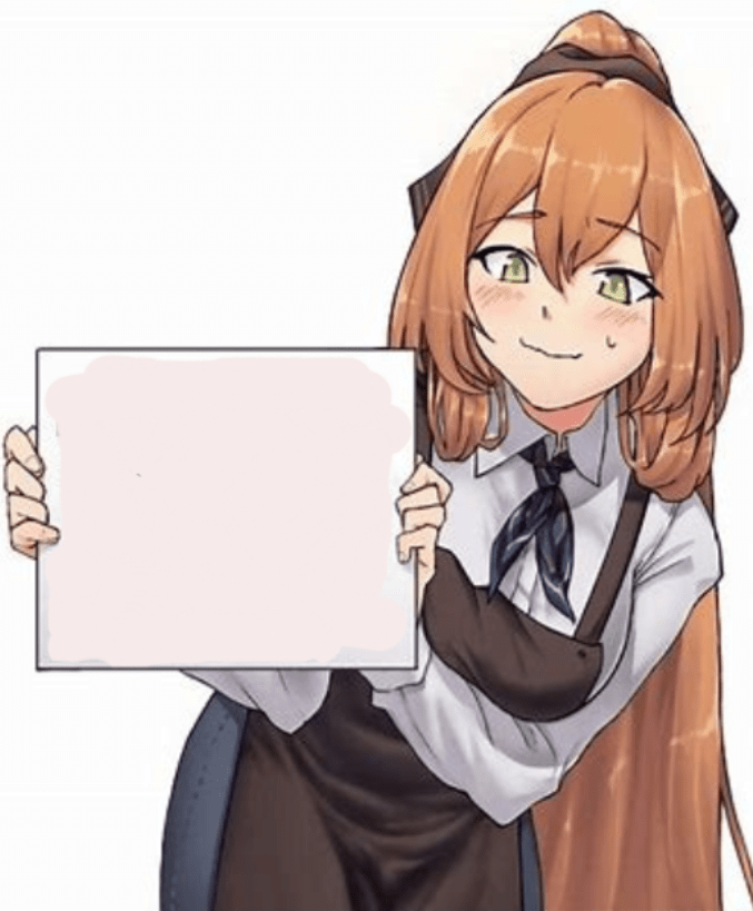 Anime Girl Holding A Blank Sign