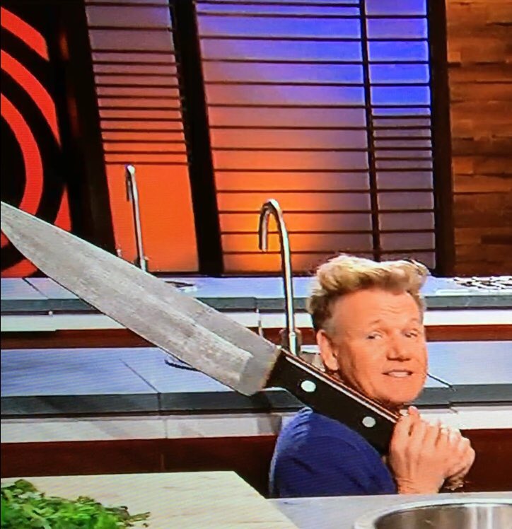 Gordon Ramsay with knife Blank Template Imgflip