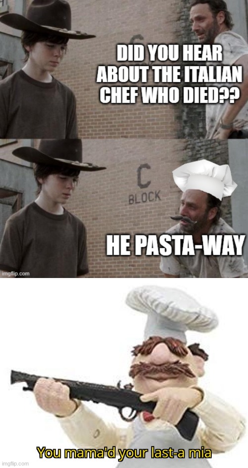rick vs. an angry italian chef. who would win? Imgflip