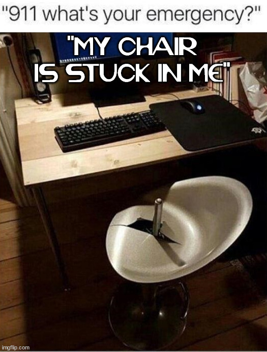 Image tagged in broken,chair Imgflip