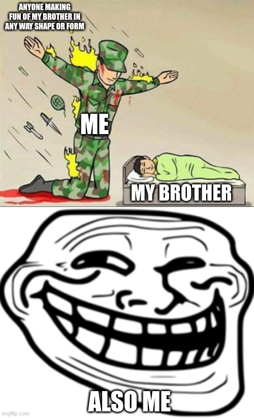 Image tagged in soldier protecting sleeping child,troll face Imgflip
