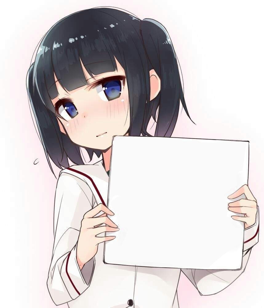 anime holding a sign Blank Template Imgflip