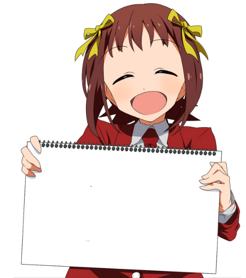 anime girl holding sign Blank Template Imgflip