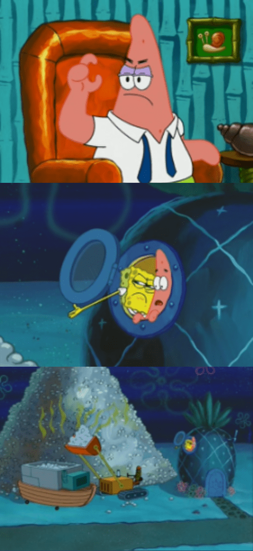SpongeBob shows Patrick the pile Blank Template Imgflip