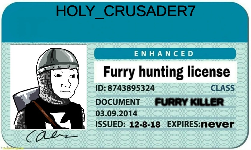 furry hunting license Imgflip