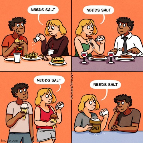 Salt on everything Imgflip