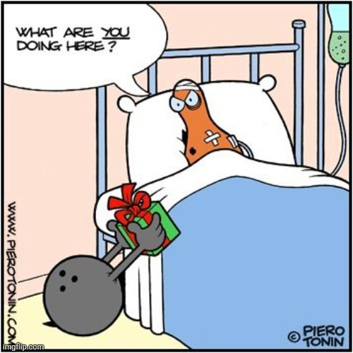 Bowling ball trying to make peace with a bowling pin Imgflip