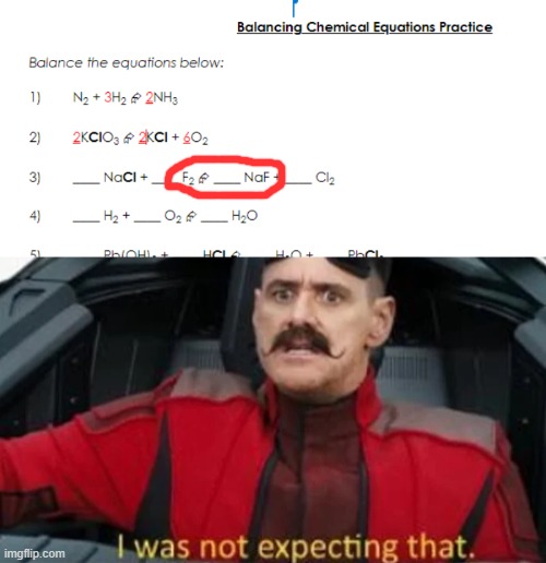 So, I was doing some science work about balancing chemical equations
