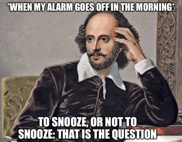 William Shakespeare To Snooze or Not To SnoozeThat Is The Question