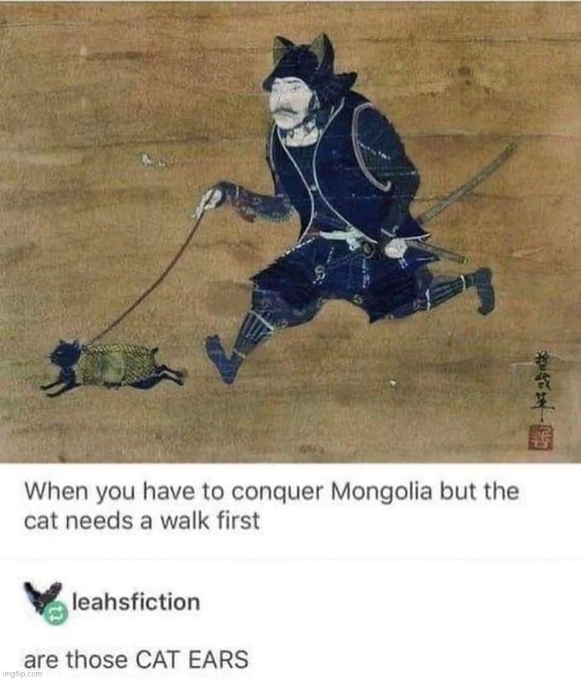 Samurai walking cat Imgflip