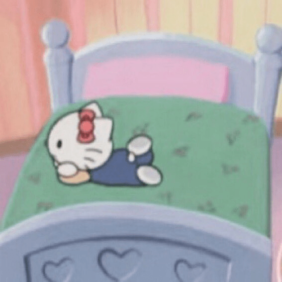 hello kitty laying on bed Memes Imgflip