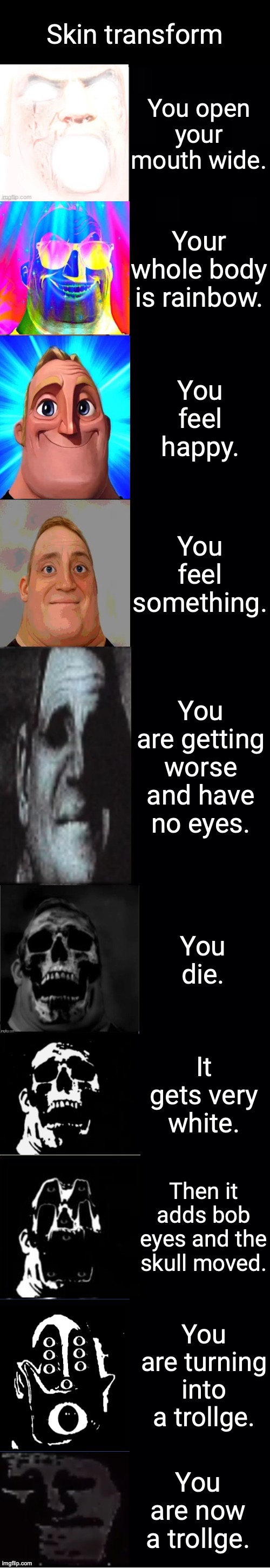 mr incredible from canny to roll the die to uncanny Imgflip