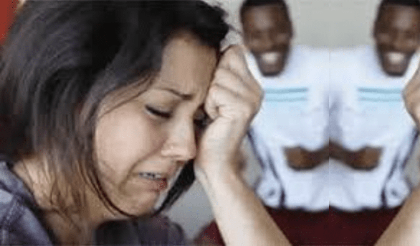 girl crying with two guys dancing in the background Blank Template