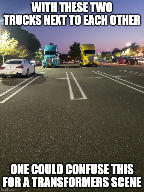 Trucks in Parking Lot Imgflip
