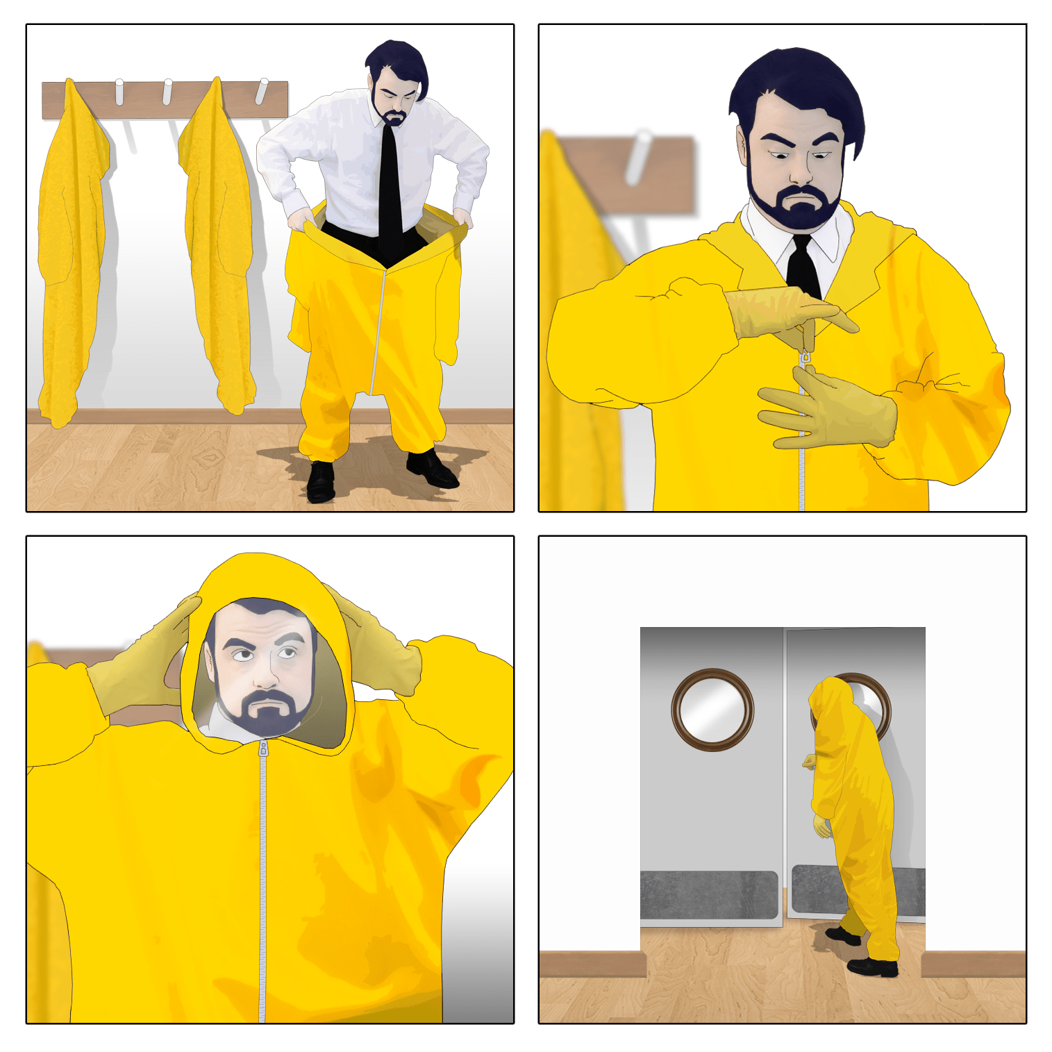 Guy entering a toxic room Blank Template Imgflip