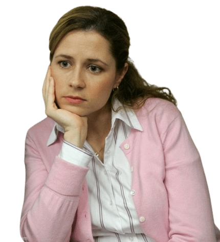 The Office Pam thinking transparent Blank Template - Imgflip