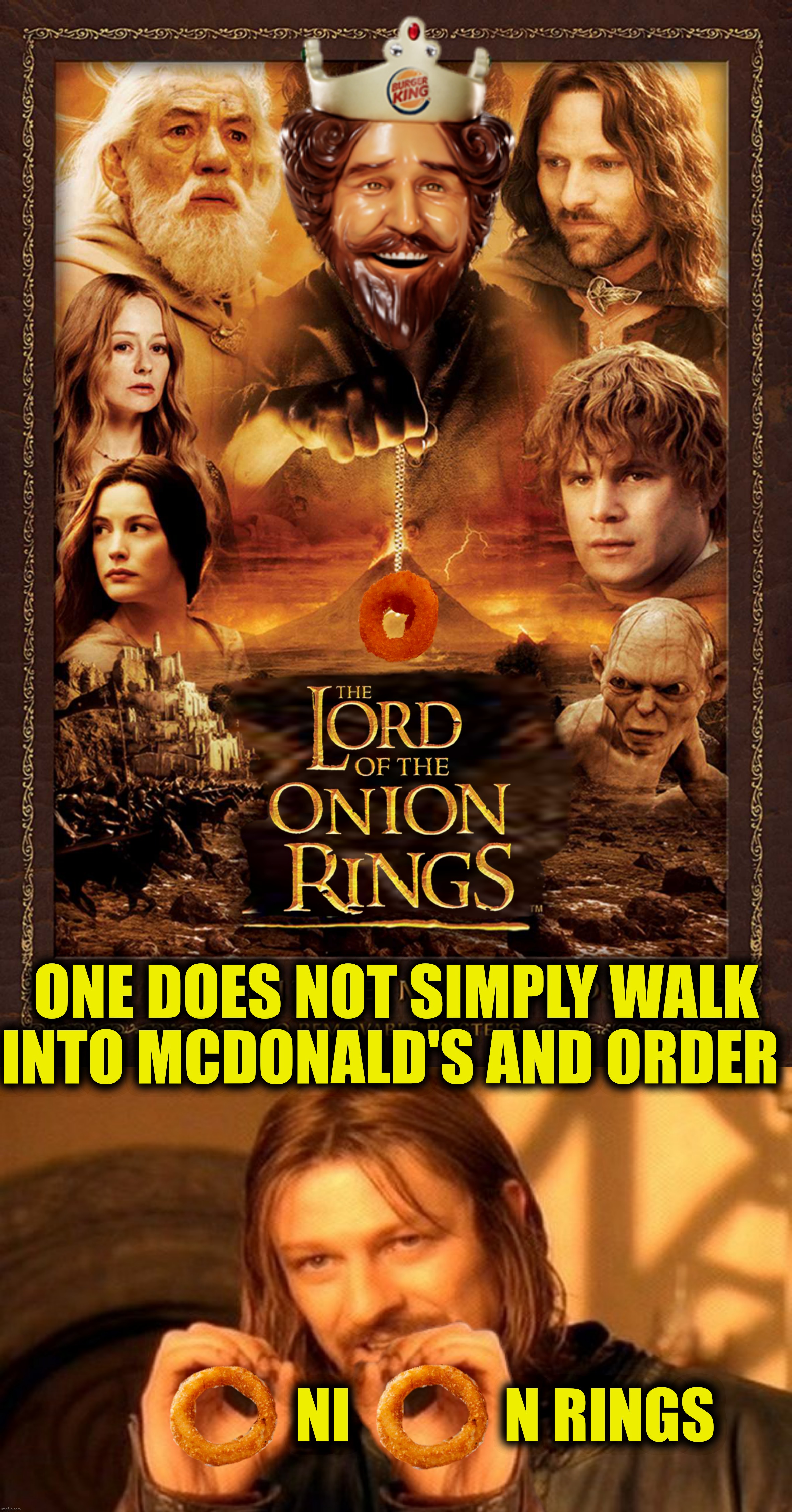 Bad Sunday presents Onion rings to rule them all Imgflip